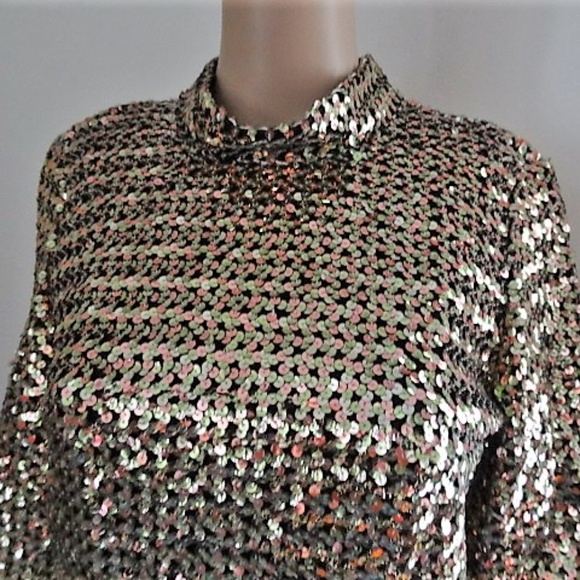 1967 Designer Mr Gee Sequin Ostrich Feather Dress - Picture 2 of 8